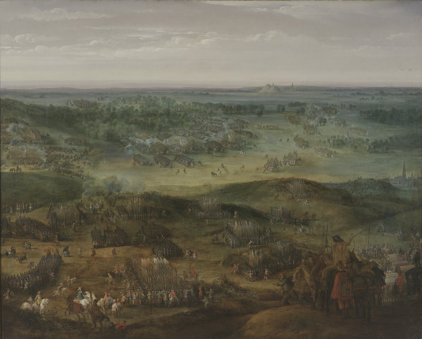 Peter Snayers (připsáno), Bitva u Nördlingenu (1634) I, olejomalba, Nationalmuseum, Stockholm (NM 277). Císařsko-španělské vojsko u Nördlingenu 6. září 1634; v bitvě bojoval i Walter Butler se svým plukem. Volné dílo (Wikimedia Commons).