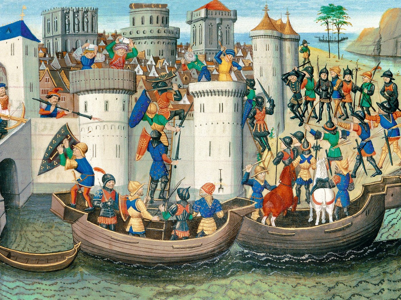 Dobytí Konstantinopole křižáky roku 1204, miniatura z 15. století