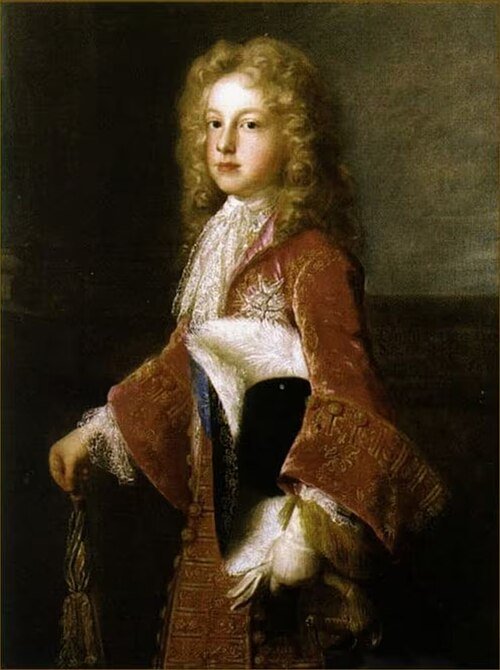 Filip V. (1683–1746), vnuk Ludvíka XIV. a od roku 1700 španělský král, v mládí. Dobový portrét.