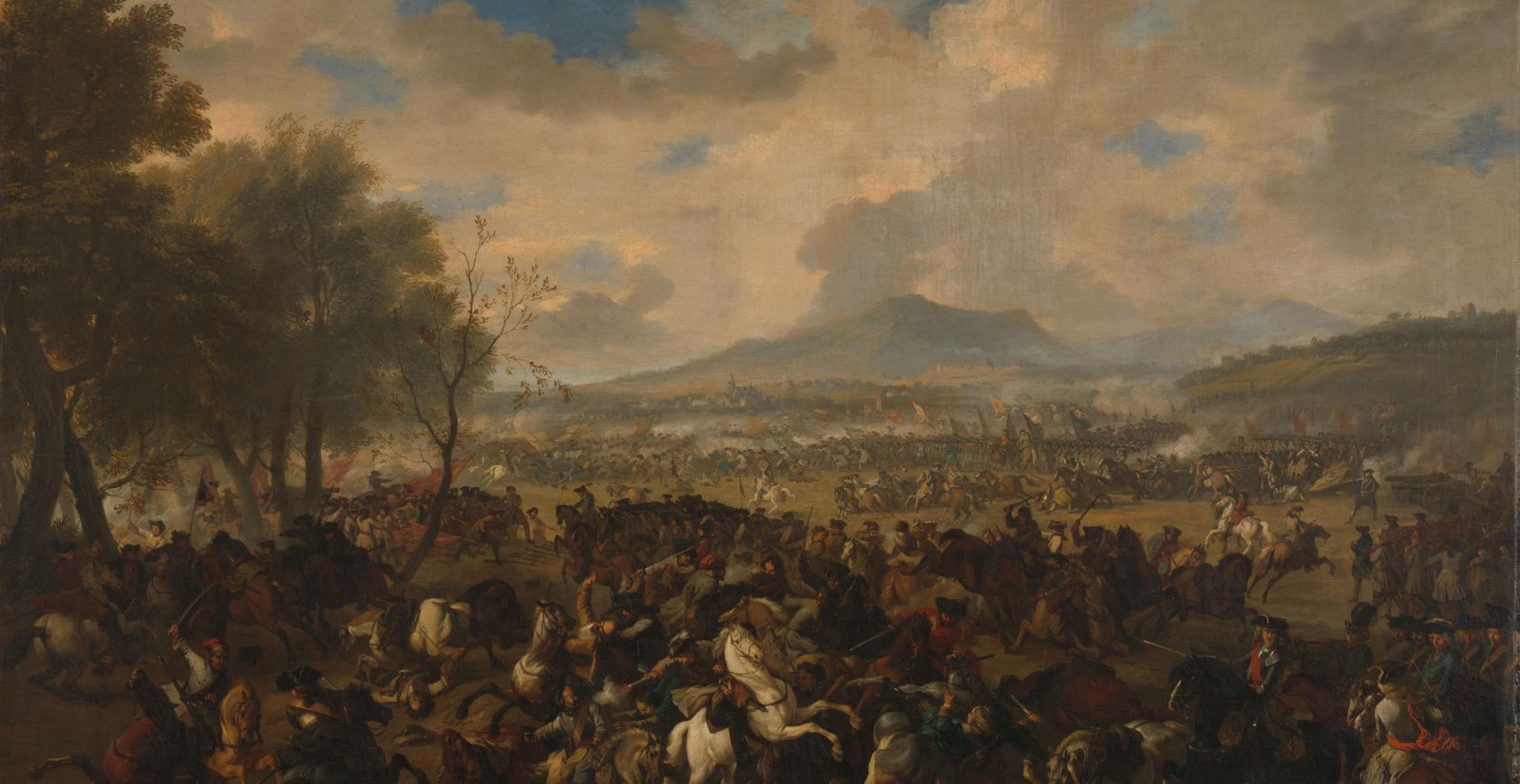 Bitva u Ramillies 23. května 1706. Jan van Huchtenburg, olej na plátně, výřez. Rijksmuseum, Amsterdam.