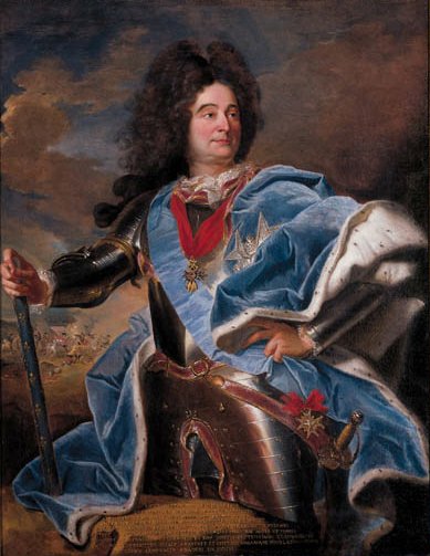 Claude-Louis-Hector de Villars (1653–1734), maršál Francie. Hyacinthe Rigaud, zámek Vaux-le-Vicomte.